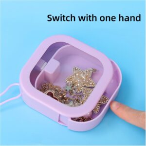 2 pcs Hair Tie Organizer,Portable Travel Qtip Holder,Bathroom Storage Organizer Qtip Dispenser Cotton Swabs Dispenser Kids Hair Accessory Box with Lid for Bathroom,Desktop Organizer (2PCS,(2Black))