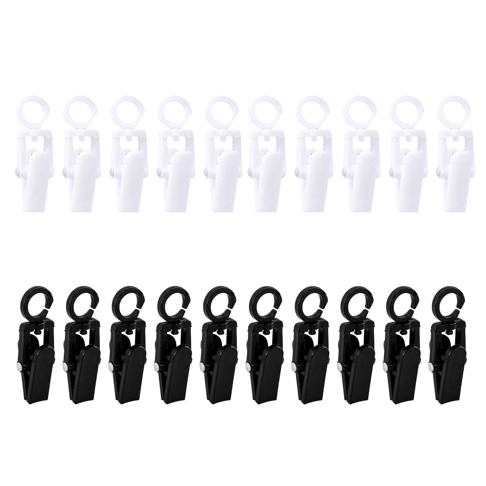 10 Pieces Hanging Laundry Hooks Clip Plastic Swivel Hanging Towel Clips Strong Clips with Hanger Hook for Curtain Plastic Towel Clip Hat Clip