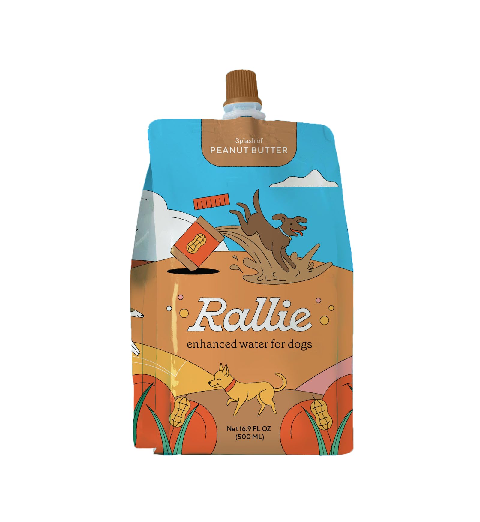 Rallie Peanut Butter Enhanced Water Supplement for Dogs - Includes Collagen for Skin & Coat, Glucosamine for Hip & Joint Support, as Well as Electrolytes for Superior Hydration Pack of 12