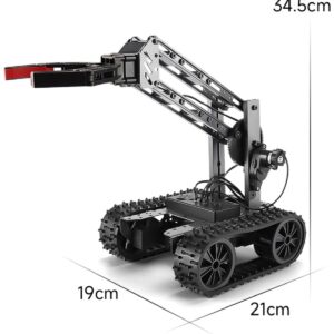 VANLINNY STEM Robotic Kit - 4DOF Robot Arm with Remote Control, Track 2 in 1 Educational Science Kits for Kids Ages 8-12 & 12-16 Project Kits for Engineering & Robot Building Great Kids Gifts.