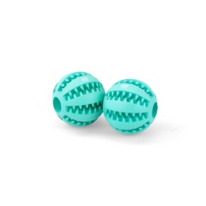 good scout medium rubber dental ball dog toy for chewing, best dog toy for fetch, chew toy for puppies & adult dogs, dog toy for medium & large dogs with rubber teeth & treat storage,2.36-inch(2-pack)