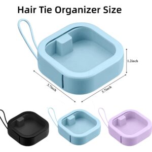 2 pcs Hair Tie Organizer,Portable Travel Qtip Holder,Bathroom Storage Organizer Qtip Dispenser Cotton Swabs Dispenser Kids Hair Accessory Box with Lid for Bathroom,Desktop Organizer (2PCS,(2Black))