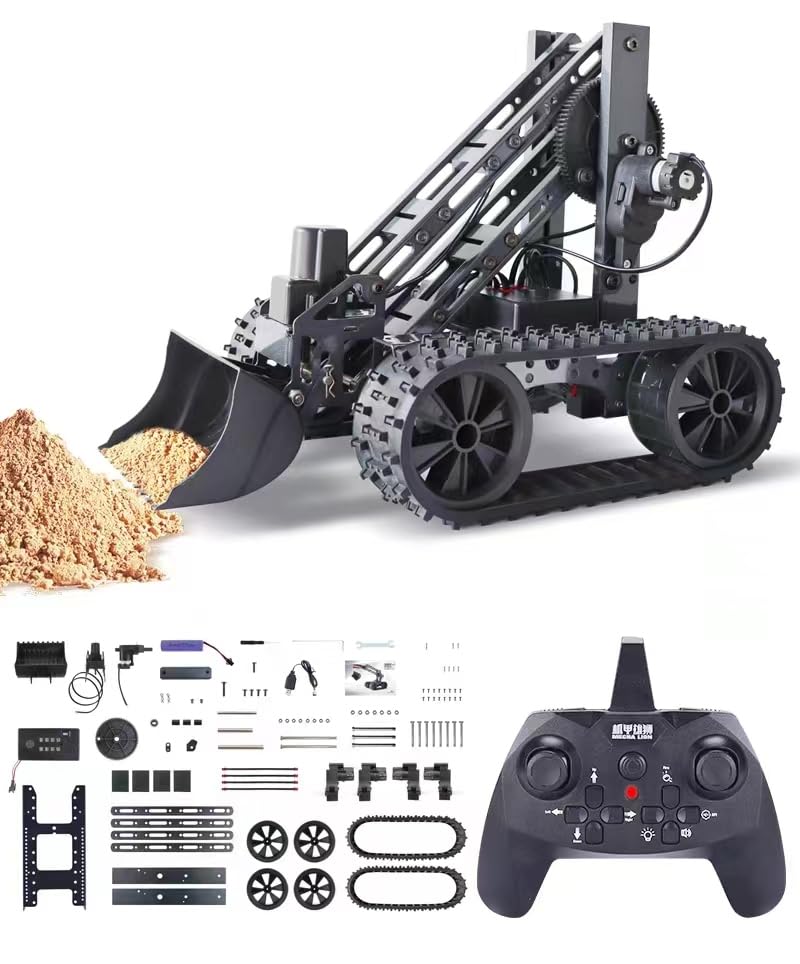 VANLINNY STEM Robotic Kit - 4DOF Robot Arm with Remote Control, Track 2 in 1 Educational Science Kits for Kids Ages 8-12 & 12-16 Project Kits for Engineering & Robot Building Great Kids Gifts.