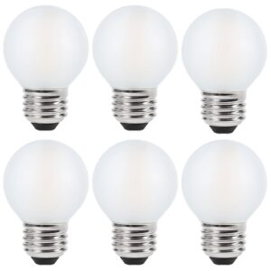 sunaiony frosted e26 led bulb 4w dimmable warm white 2700k, 40 watt equivalent led light bulbs, g16.5 edison led frosted globe light bulbs, vintage light bulbs for chandelier, pendant, vanity, 6pack