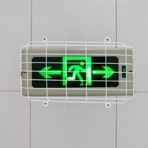 Angoily Exit Sign Protective Cage Cover, Exit Sign Damage Stopper Protective, Coated Steel Wire Guard, Wall Mount Exit Sign Emergency Lights Exit Sign Light Protective Guard