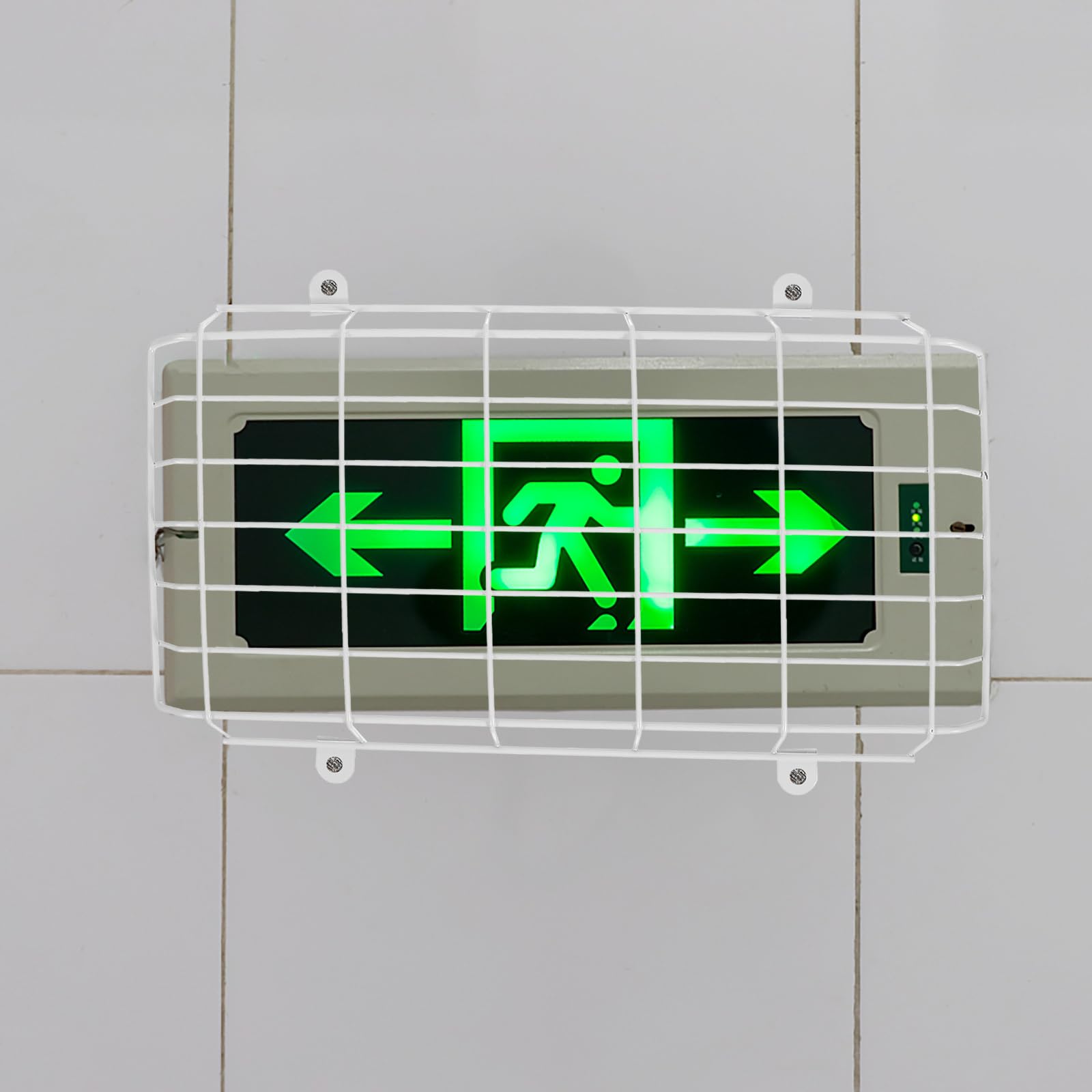 Angoily Exit Sign Protective Cage Cover, Exit Sign Damage Stopper Protective, Coated Steel Wire Guard, Wall Mount Exit Sign Emergency Lights Exit Sign Light Protective Guard