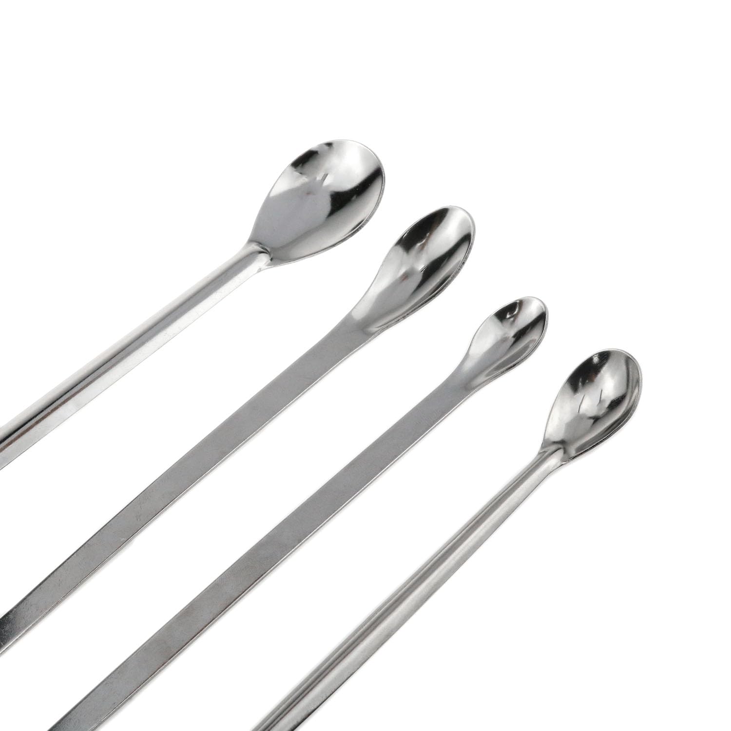 Meuey Lyot 1Set Stainless Steel Micro Sampling Spoons Spatula Combination Reagent Spoons Laboratory Supplies (Pack of 4)