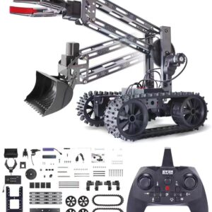 VANLINNY STEM Robotic Kit - 4DOF Robot Arm with Remote Control, Track 2 in 1 Educational Science Kits for Kids Ages 8-12 & 12-16 Project Kits for Engineering & Robot Building Great Kids Gifts.