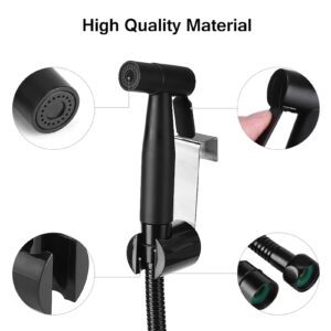 Handheld Bidet Sprayer for Toilet, Stainless Steel Black Bathroom Bidet Sprayer Set, Perfect for Feminine Hygiene, Baby Diaper Cloth Washer&Reduce Toilet Paper Waste