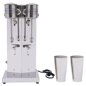 Milkshake Maker, Commercial Stainless Steel Milk Shaking Machine With Double Head Drink Mixer, 110V 180W Electric Milkshake Maker With 2Pcs 800ml Cups, Household Milk Shaker For Making Drinks