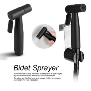 Handheld Bidet Sprayer for Toilet, Stainless Steel Black Bathroom Bidet Sprayer Set, Perfect for Feminine Hygiene, Baby Diaper Cloth Washer&Reduce Toilet Paper Waste