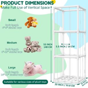 FENYUAN Stuffed Animal Storage Zoo Extra Large Stuffed Animal Holder Space Save Vertical Plushies Organizer Stuffed Animals Zoo Storage Cage Ideas with Elastic Band for Nursery Play Room Bedroom