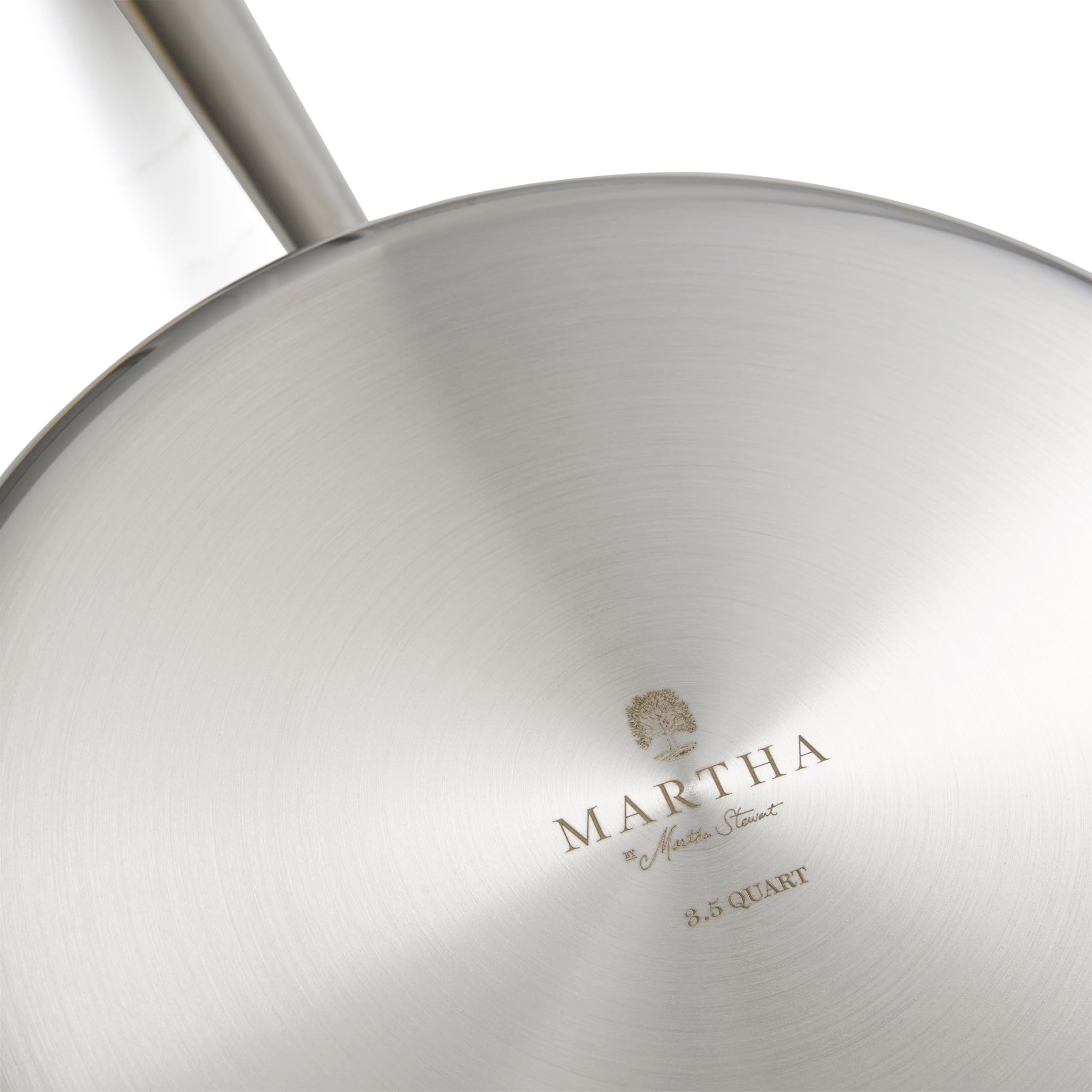 Martha Stewart Martha 3.5-Quart Straight Sided Triply Stainless Steel Saute Pan w/Lid