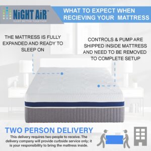 Night Air 12" King Size Smart Zone Bed Includes Head-Up Adjustable Power Base, 6 Adjustable Sleep Comfort Zones, Separate Lumbar Control, Cooling Gel Latex Foam, Mattress Frame NOT Included