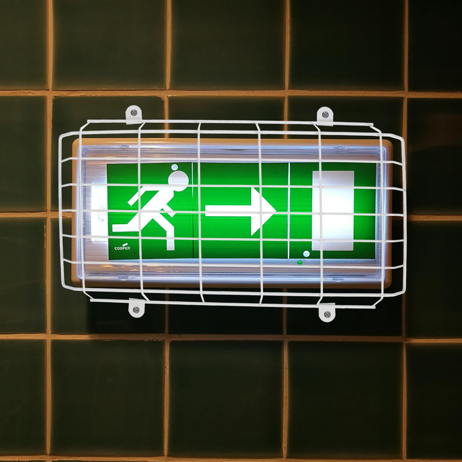 Angoily Exit Sign Protective Cage Cover, Exit Sign Damage Stopper Protective, Coated Steel Wire Guard, Wall Mount Exit Sign Emergency Lights Exit Sign Light Protective Guard