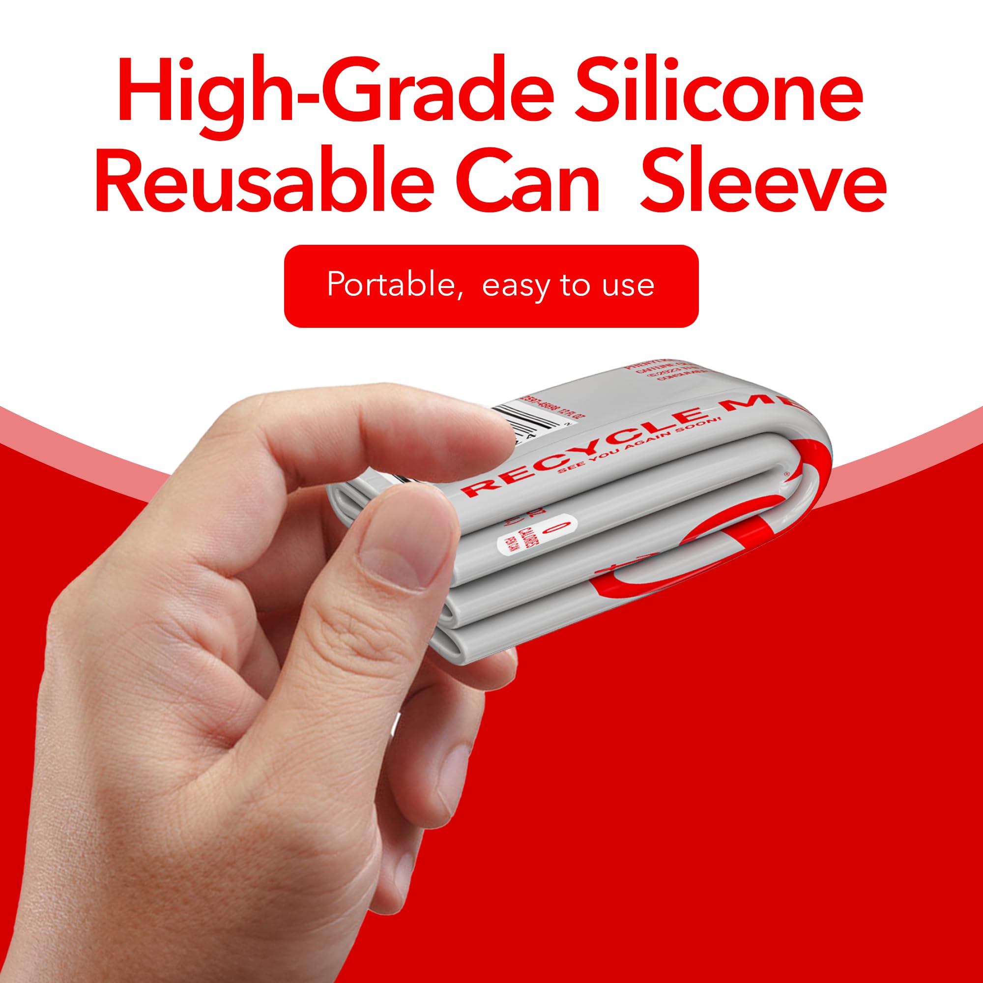 Skywin-Silicone Can Cover (Diet) - 3 Pack, Silicone Can Sleeve, Soda Can Sleeve, Hides Can by Disguising as a Can of Soda (Red)