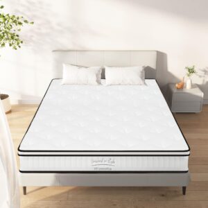 Twin Mattress,10 Inch Twin Size Mattress,Hybrid Mattress Twin In a Box,Individually Pocketed Innerspring,Fiberglass-Free Mattress,Medium Firm CertiPUR-US Certified,120 Nights Risk-Free Trial,White