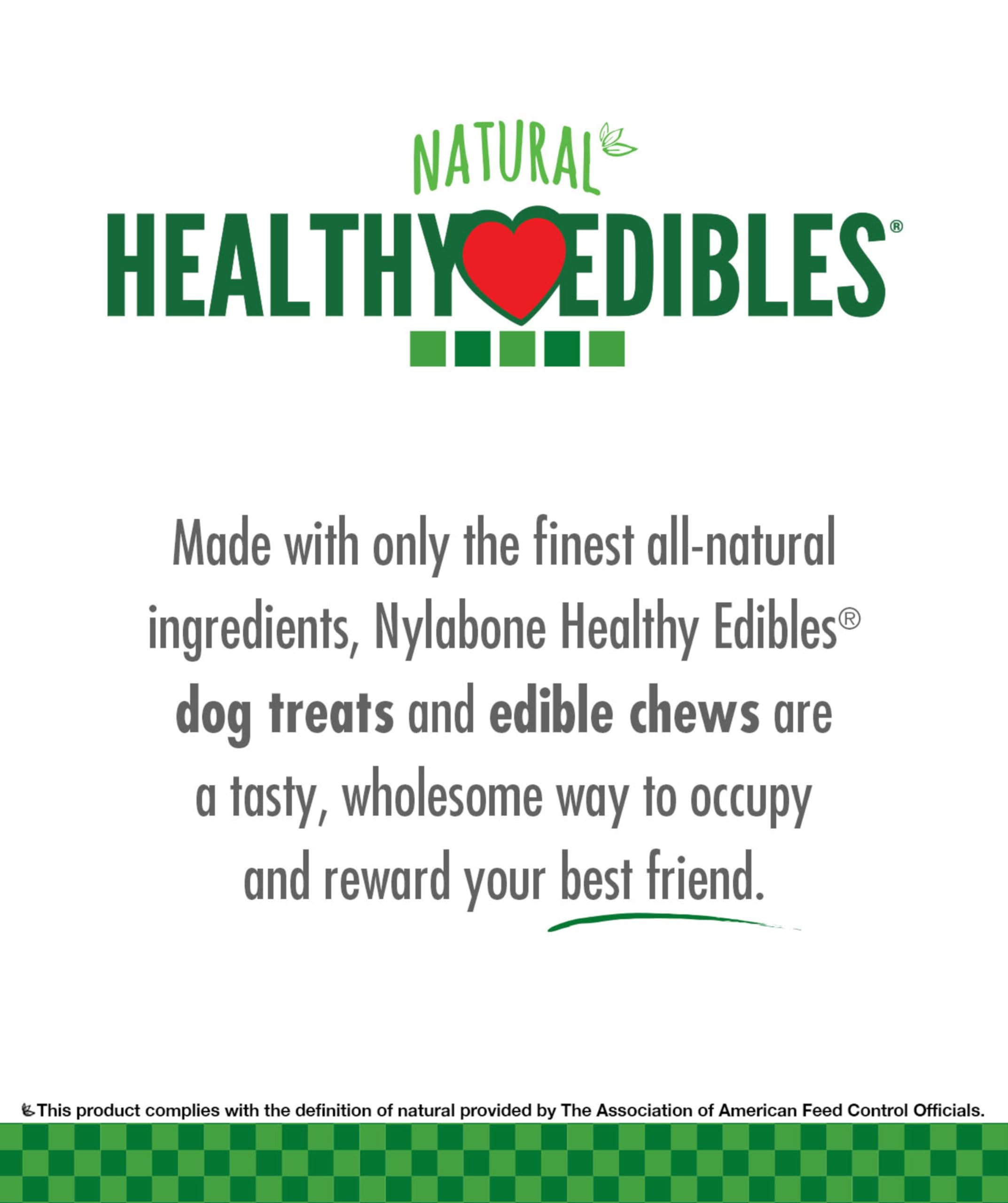 Nylabone Healthy Edibles Natural Dog Chews Long Lasting Ham, Bacon, & Venison Flavor Treats for Dogs, Medium (5 Count)