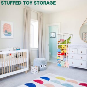 FENYUAN Stuffed Animal Storage Zoo Extra Large Stuffed Animal Holder Space Save Vertical Plushies Organizer Stuffed Animals Zoo Storage Cage Ideas with Elastic Band for Nursery Play Room Bedroom