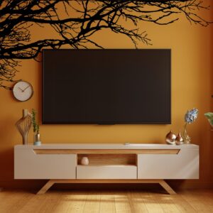 Eersida Large Tree Wall Decal, 6 Sheets Peel and Stick Mural Wallpaper, Tree Style, Black, PVC, Waterproof, Indoor Use, for Home Bedroom Living Room Decor