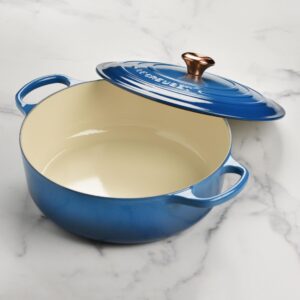 Le Creuset Signature 6.75-quart Round Wide Oven with Copper Knob - Enameled Cast Iron (Marseille)