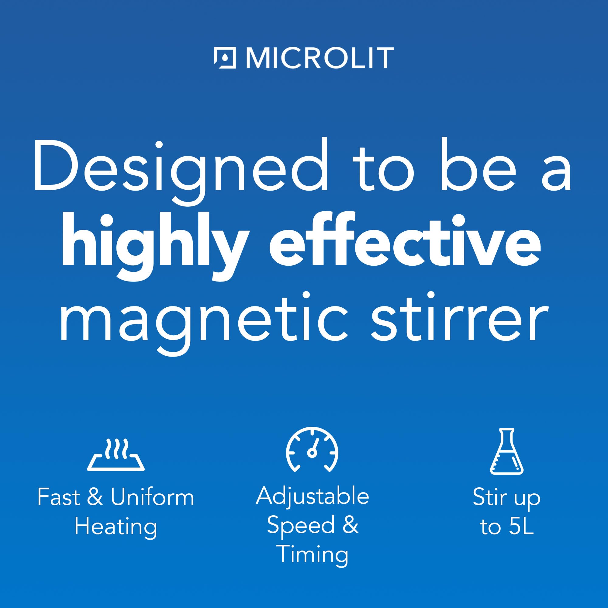 Microlit 5.9 in 300°C/572°F Digital Hotplate Magnetic Stirrer Hot Plate Ceramic Coated,100-1600rpm, Stand Stir Bar | Temp Probe Sensor Stir Bars Included Heated Stirring Plate with Memory Function