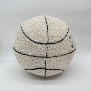 9.84inch Cute Offcourt Basketball Pillow,Durable Stuffed Sport Basketball Plush Toys,Game Lovers Fans Decoration Gift (beige)