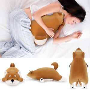 22'' Shiba Inu Plush Stuffed Animal, Big Corgi Plush Stuffed Animals Giant Shiba Plushie, Dog Plush Pillow Hugging Pillow Sleeping Cushion Soft Kawaii Plushies Birthday Gifts for Kids Girls Boys