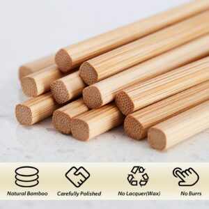 10 Pairs Chinese Traditional Style Chopsticks, Natural Bamboo Chopsticks Reusable, 9.45inch/ 24cm Non-slip Chopsticks For Restaurant Eating Cooking, Lightweight Healthy Chopstick, Rabbit