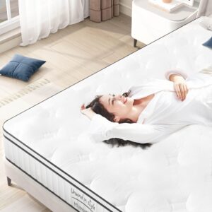 King Mattress,12 Inch King Size Mattress,Hybrid Mattress King In a Box,Individually Pocketed Innerspring,Fiberglass-Free Mattress,Medium Firm CertiPUR-US Certified,120 Nights Risk-Free Trial,White