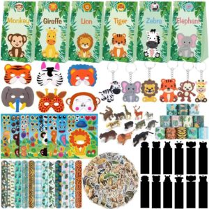 mepmela safari party favors, 134pcs jungle party favors birthday party supplies - wild animals party favors for kids birthday, baby shower, jungle safari party decorations, goodie bag stuffers