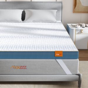 Maxzzz Firm Mattress Topper Queen, 3 Inch Queen Size Memory Foam Mattress Topper, High Density Foam Bed Topper, with Cover, Certipur-Us & Oeko-Tex Certified