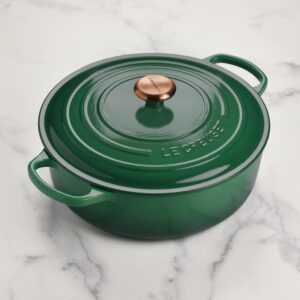 Le Creuset Signature 6.75-quart Round Wide Oven with Copper Knob - Enameled Cast Iron (Artichaut)