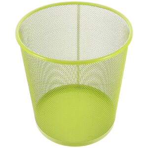 Ciieeo Green Mesh Trash Cans Mesh Office Trash Can Open Top Metal Wire Wastebaskets Waste Basket for Near Desk Garbage Can Recycling Garbage Container Bin 26.5x28cm