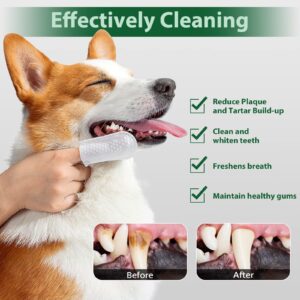 LANBEIDE Teeth Cleaning Wipes for Dogs & Cats 120 Counts, Pet Dental Care Finger Wipes for Reducing Plaque & Tartar, Breath Freshener Dental and Gum Care Finger Pet Wipes, No Hard Toothbrush