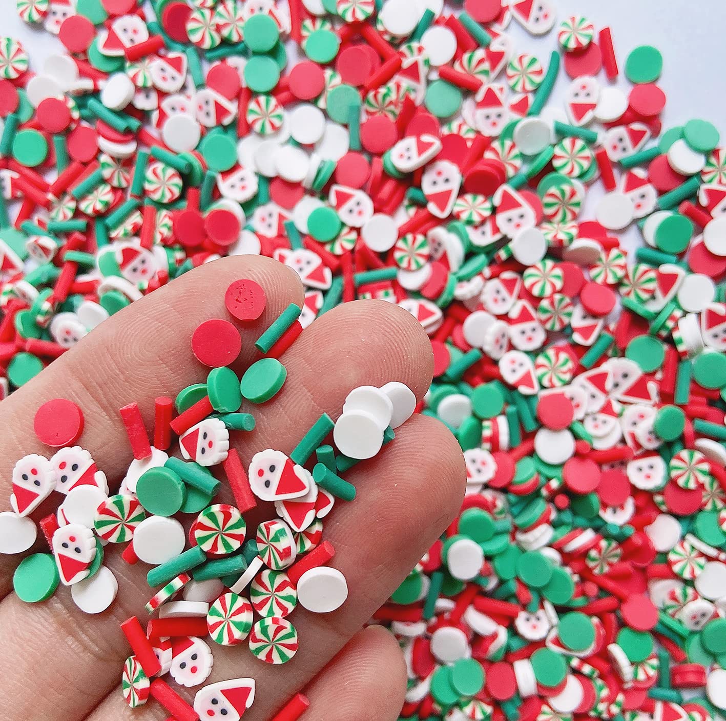 EHOPE Fake Sprinkles Fake Christmas Sprinkles Polymer Clay Sprinkles Polymer Sprinkles Christmas Polymer Clay Slices Fake Candy Sprinkles for Nail Art DIY Crafts Cake Phone（Christmas-90g-9 Styles）