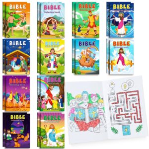 24 pcs christian mini coloring books kids bible verse religious small drawing book for operation christmas child bulk sunday school prizes christian party favors goodie bag activity gifts filler