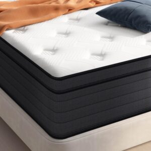 Mattress King Size,10 Inch King Mattress in a Box With Gel Memory Foam,King Mattress Individually Pocketed Innerspring,Medium Firm for Pressure Relief,Back Pain Relief,120 Nights Risk-Free Trial