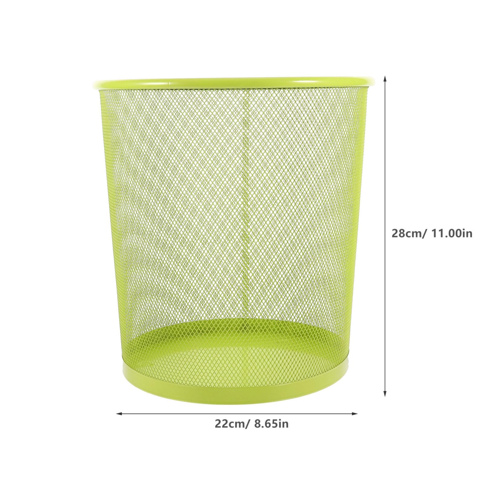 Ciieeo Green Mesh Trash Cans Mesh Office Trash Can Open Top Metal Wire Wastebaskets Waste Basket for Near Desk Garbage Can Recycling Garbage Container Bin 26.5x28cm