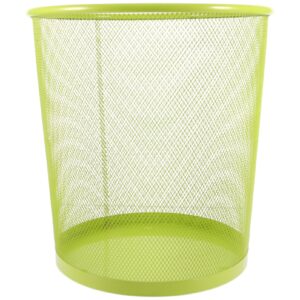 ciieeo green mesh trash cans mesh office trash can open top metal wire wastebaskets waste basket for near desk garbage can recycling garbage container bin 26.5x28cm