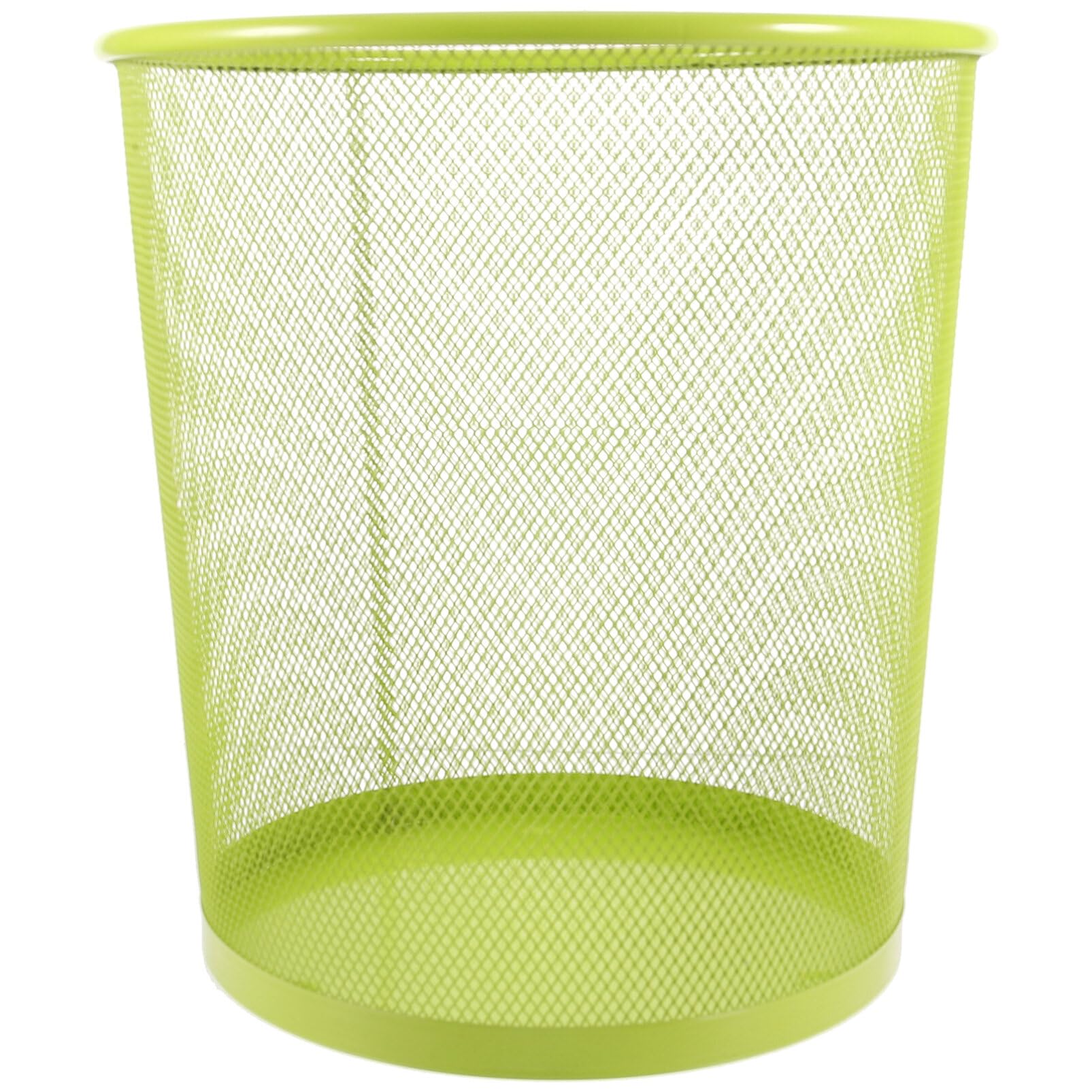 Ciieeo Green Mesh Trash Cans Mesh Office Trash Can Open Top Metal Wire Wastebaskets Waste Basket for Near Desk Garbage Can Recycling Garbage Container Bin 26.5x28cm