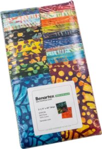 bali batik tropical cove strip-pies 40 2.5-inch strips jelly roll benartex