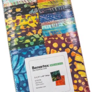 Bali Batik Tropical Cove Strip-Pies 40 2.5-inch Strips Jelly Roll Benartex