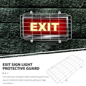 Angoily Exit Sign Protective Cage Cover, Exit Sign Damage Stopper Protective, Coated Steel Wire Guard, Wall Mount Exit Sign Emergency Lights Exit Sign Light Protective Guard