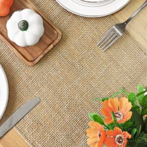 Letjolt Burlap Table Runner 72 Inches Farmhouse Thanksgiving Table Runner Jute Table Runner Christmas Table Decor Jute Woven Fabric