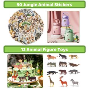 Mepmela Safari Party Favors, 134PCS Jungle Party Favors Birthday Party Supplies - Wild Animals Party Favors for Kids Birthday, Baby Shower, Jungle Safari Party Decorations, Goodie Bag Stuffers