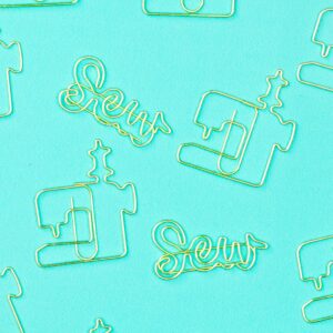 Cute Paperclips for Sewing Lovers, Stocking Stuffer for Quilters, Gold sew and Sewing Machine paperclips, Gifts for Sewing Enthusiasts