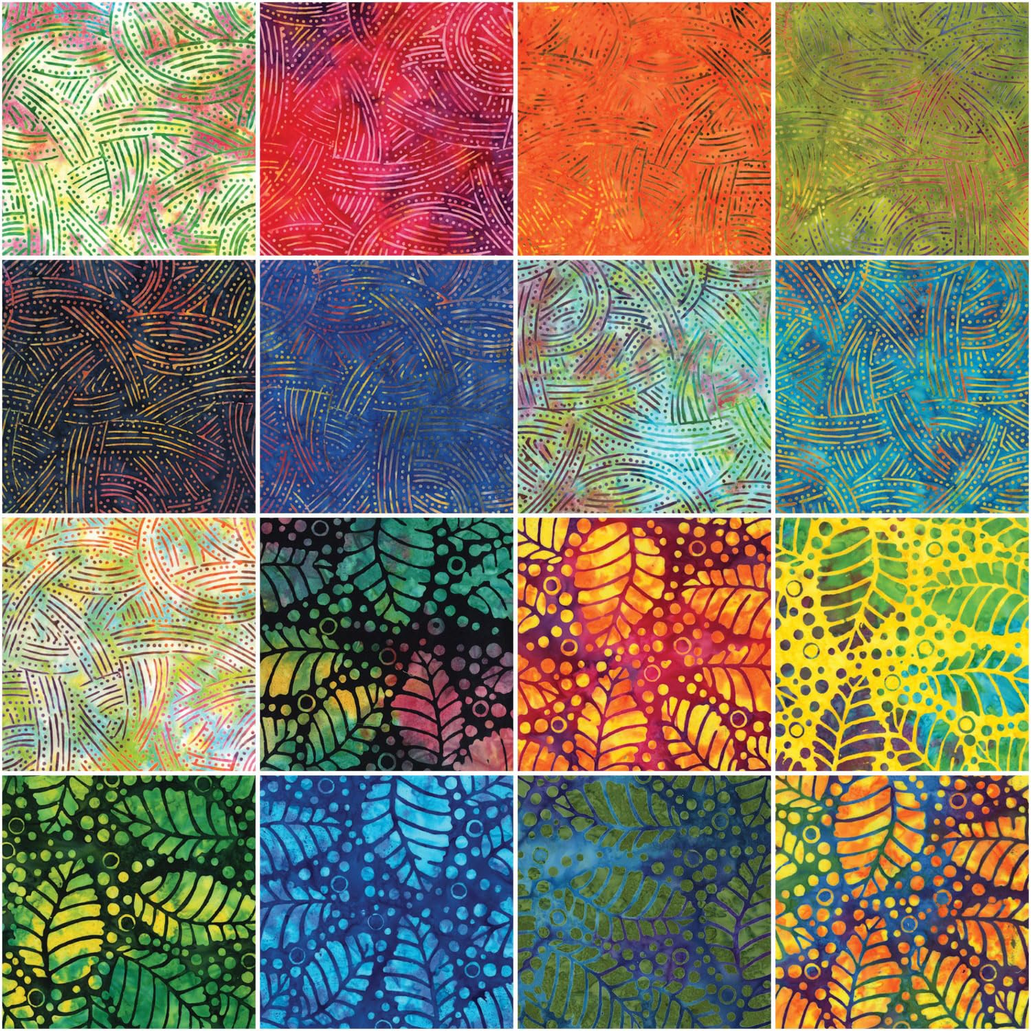 Bali Batik Tropical Cove Strip-Pies 40 2.5-inch Strips Jelly Roll Benartex