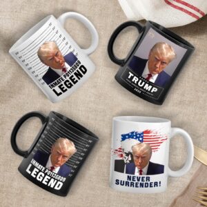 2025 Trump Mug, Black Double Sided Printing Trump Coffee Mugs with Handle for Home Office Daily Drink, Trump Coffee Cup for Brother Father Family Friends