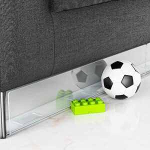 apocallis transparent toy blocker for under furniture, under couch blocker (4" h 16" l)，8 pack bed blockers for under bed